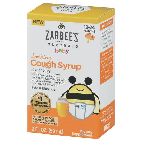Zarbee's Baby Soothing Natural Peach & Honey Flavor Cough Syrup
