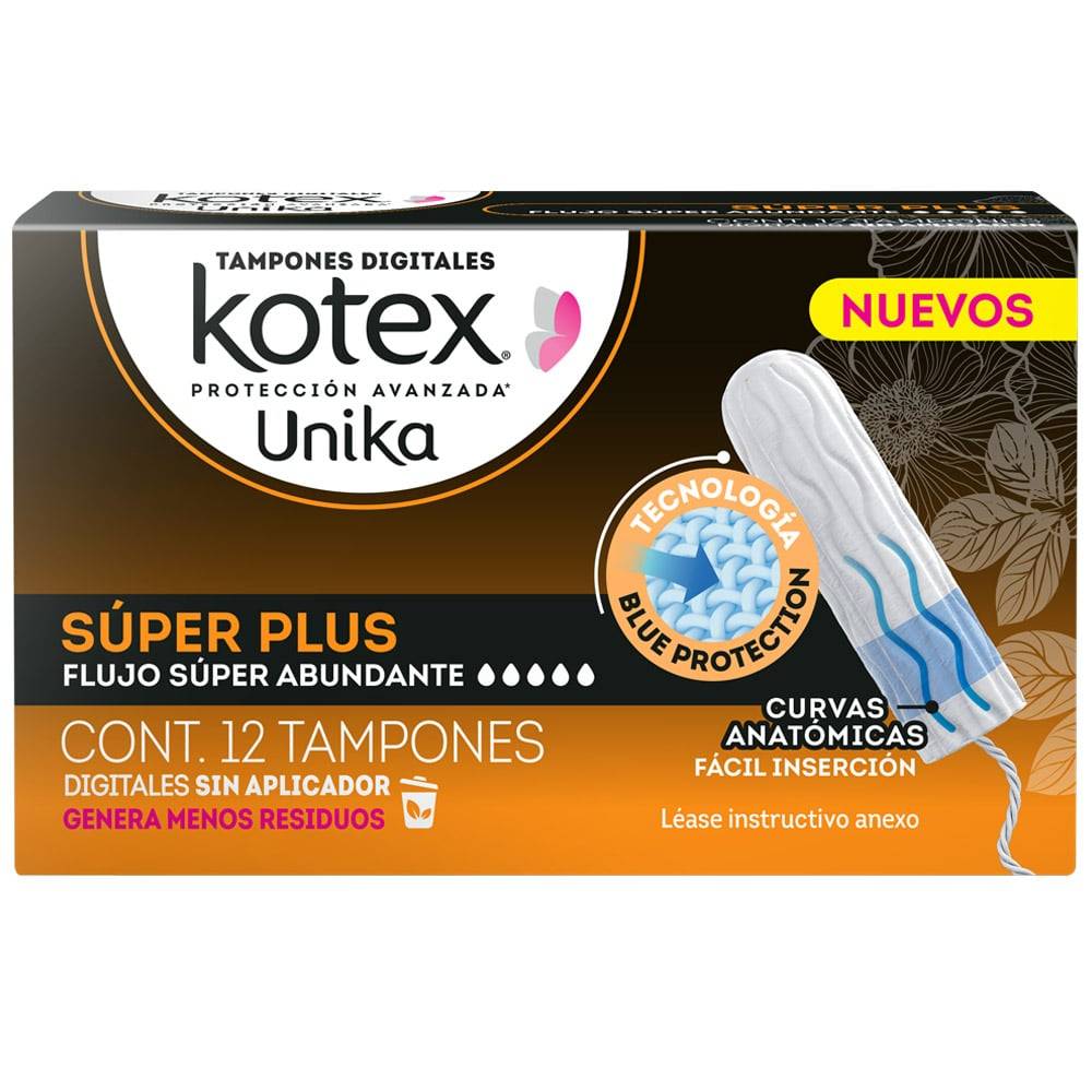 Kotex · Tampones unika súper plus (12 un)