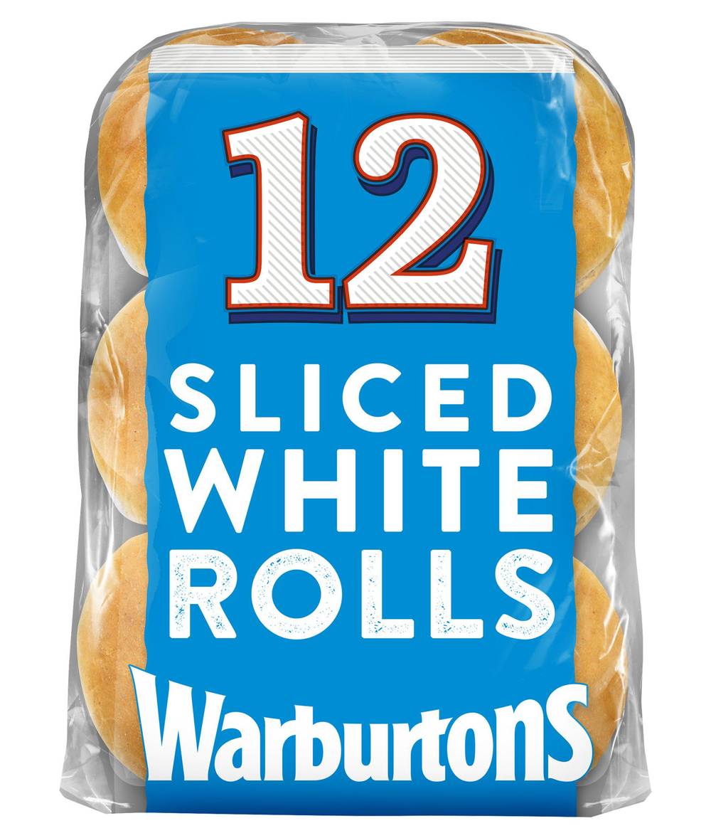 Warburtons Sliced Soft White Rolls (12 pack)