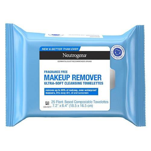 Neutrogena Fragrance-Free Cleansing Makeup Remover Face Wipes Fragrance-Free - 25.0 ea