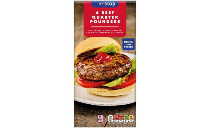 One Stop 4 Frozen Beef Quarter Pounders (397308)
