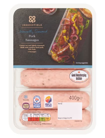 Co-op Irresistible Classically Seasoned Pork Sausages (6 pack)