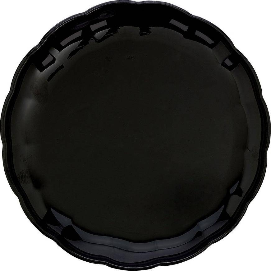 Party City Plastic Scalloped Platter (black)