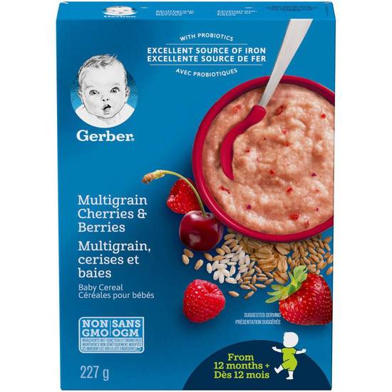 Gerber Cherries & Berries Multigrain Baby Cereal (227 g)
