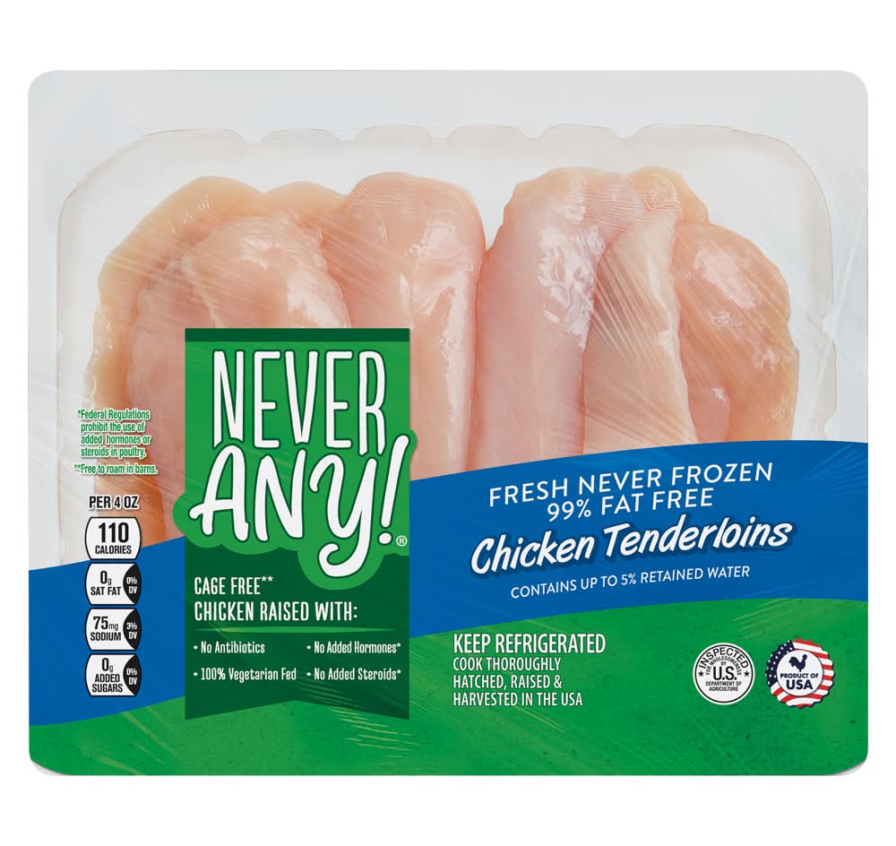Never Any! Fresh Antiobiotic Free Chicken Tenderloins