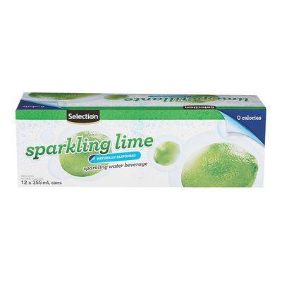 Selection Lime Flavoured Sparkling Water Beverage (12 x 355ml)