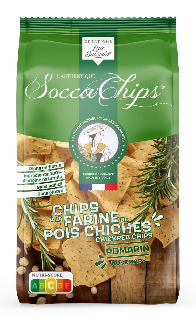 Lue Salsedo - Chips romarin à la farine de pois chiche sans gluten (120g)