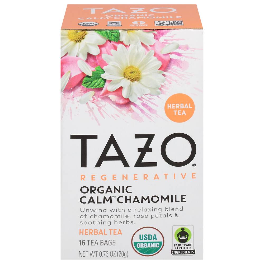 Tazo Organic Calm Herbal Tea, Chamomile (0.73 oz, 16 ct)