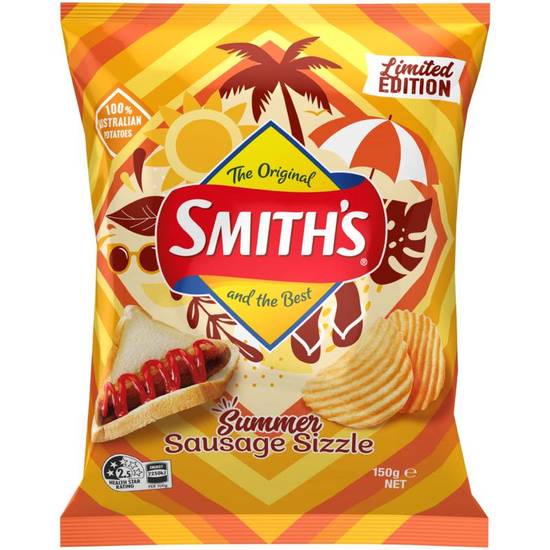 Smith's Crinkle Sausage Sizzle Chips 150g