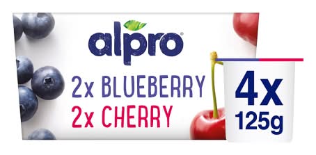 Alpro Blueberry-Cherry, Alternative Yoghurt (4 x 125g)