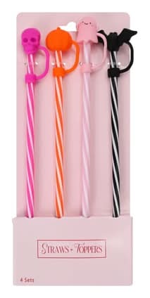 Halloween Straws+Toppers 4-Pack Halloween
