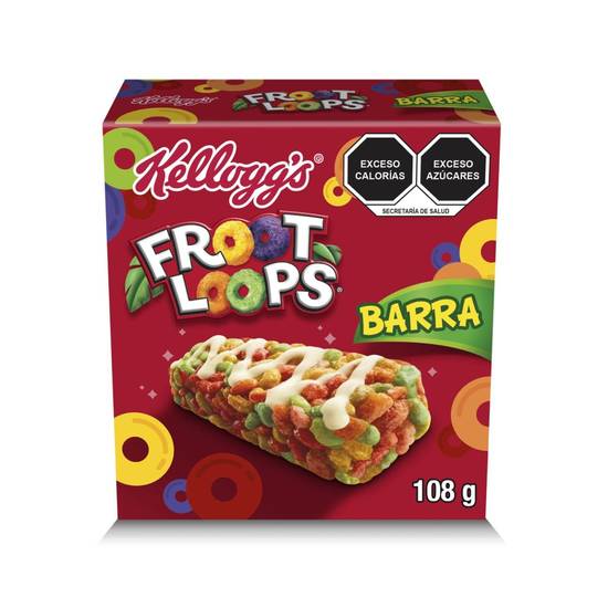 Kellogg's barra de cereal froot loops (caja 6 piezas)