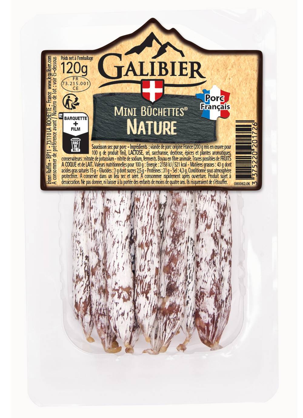 Le Gablier - Les mini bûchettes saucisson nature (120g)