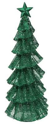 Signature Select 15 Inch Glitter Mesh Tree Green - Each