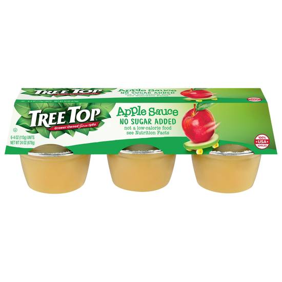 Tree Top No Sugar Added Apple Sauce (6 x 4 oz)