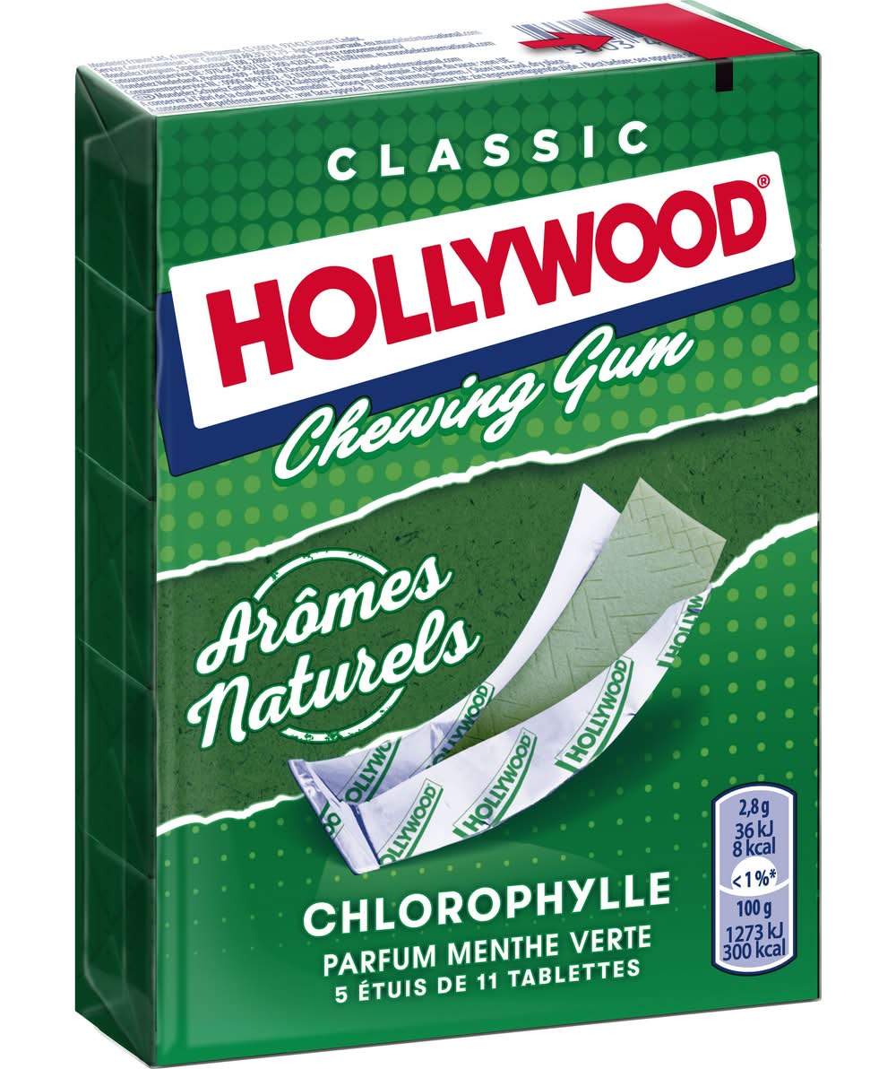 Hollywood - Classic chewing-gum à la chlorophylle parfum menthe verte (155g)