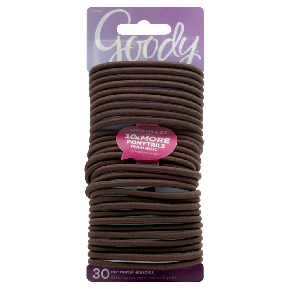 Goody Brown Hair No-Metal Elastics (30 ct)