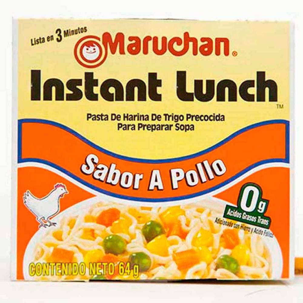 Maruchan · Instant lunch sopa instantánea con mezcla de condimentos deshidratados, pollo (64 g)