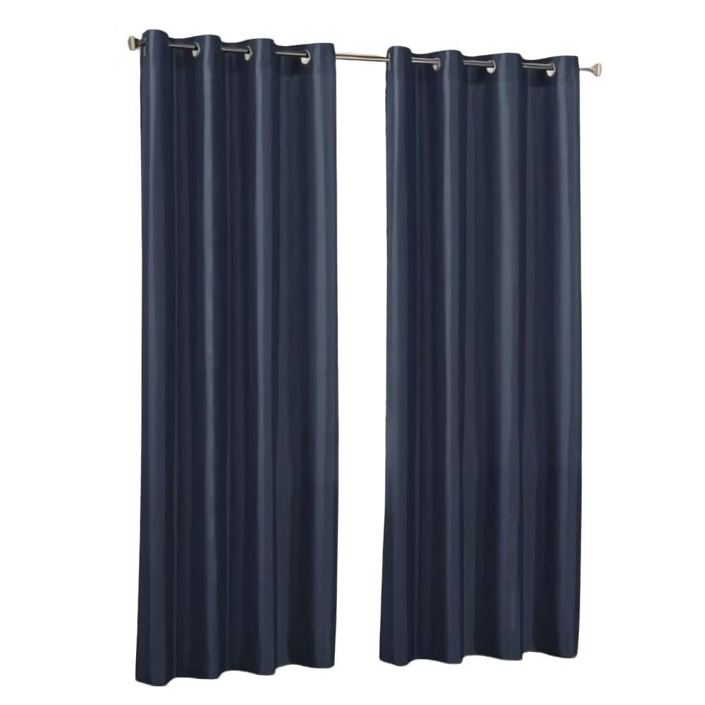 Red Label Panneau de rideau à œillets en fausse soie, bleu marine