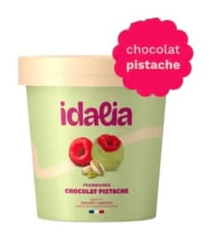 Idalia - Framboises enrobées, chocolat-pistache (150g)