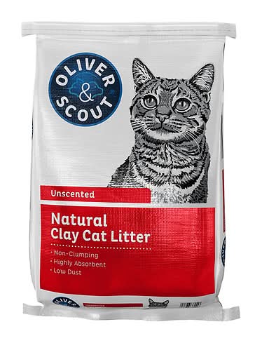 Oliver & Scout Natural Clay Cat Litter (25 lbs)