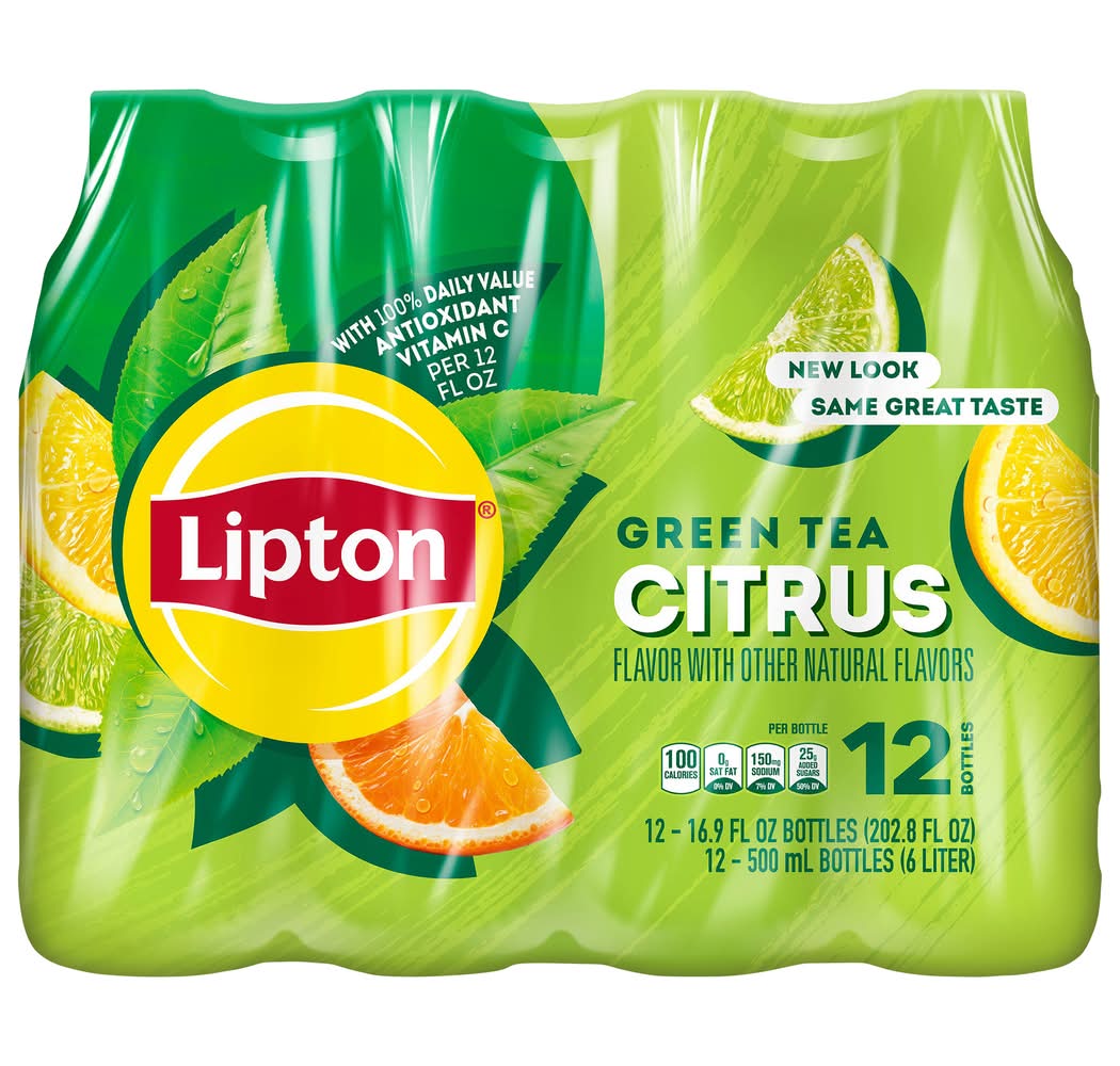 Lipton Green Tea, Citrus (12 x 16.9 fl oz)