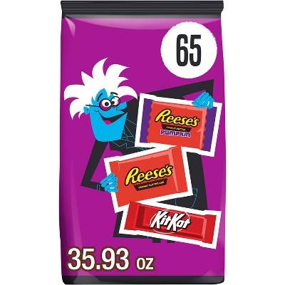 Hershey's, Reese's, Kit Kat Assorted Halloween Candy Snack Size - 65pc/35.93oz