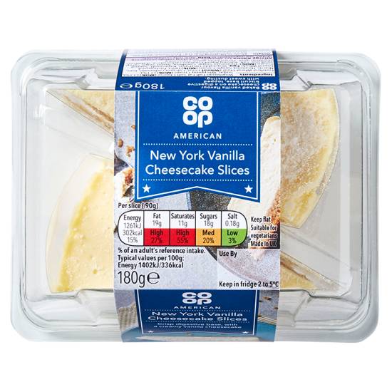 Co-Op American New York Vanilla Cheesecake Slices 180g