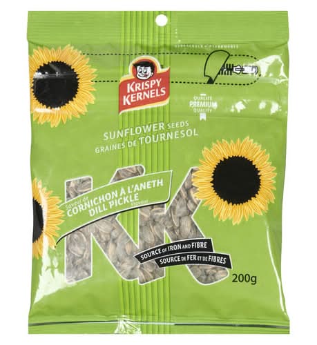 Krispy Kernels Graine De Tournesol Cornichon À L'Aneth 200 G / Krispy Kernels Sunflower Seeds Dill Pickle 200 g