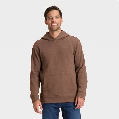 Goodfellow & Co. Every Wear Fleece Hooded Sweatshirt, Men, XXL, Brown
