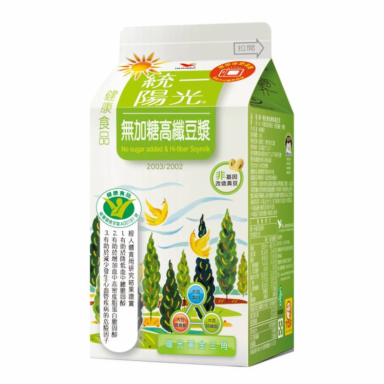 (A)統一陽光無加糖高纖豆漿400Ml