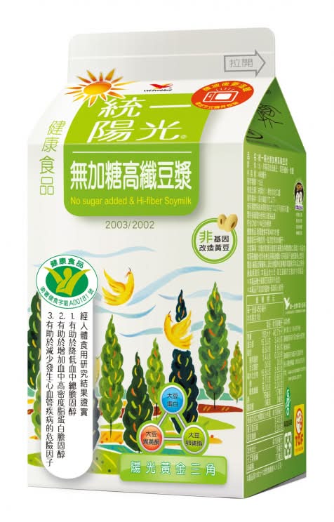 (A)統一陽光無加糖高纖豆漿400Ml