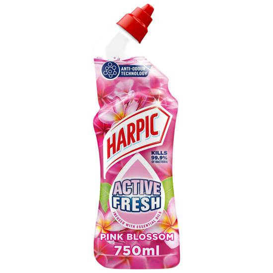 Harpic Active Fresh Toilet Cleaner Gel, Pink Blossom Scent 750ml