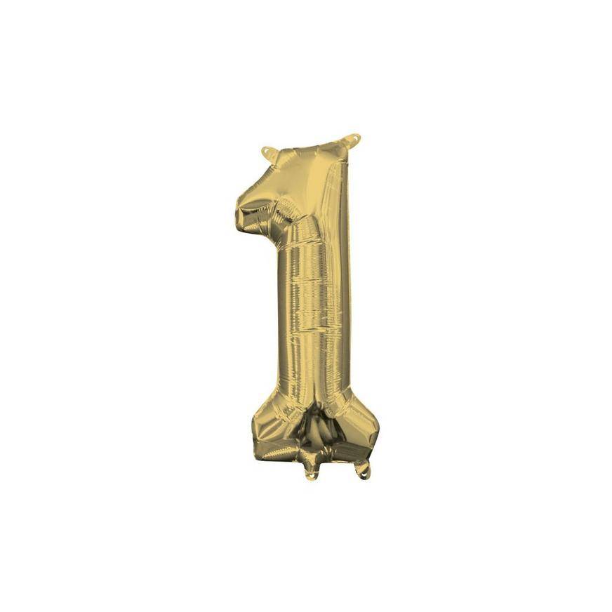 Party City Elegant Glow Number Balloon (unisex/gold)