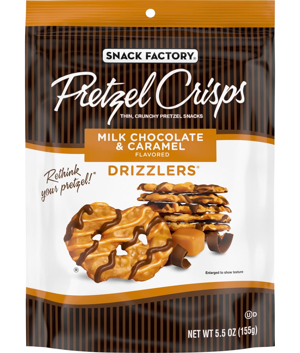 Snack Factory Drizzlers Pretzel Crips, Milk Chocolate & Caramel (5.5 oz)