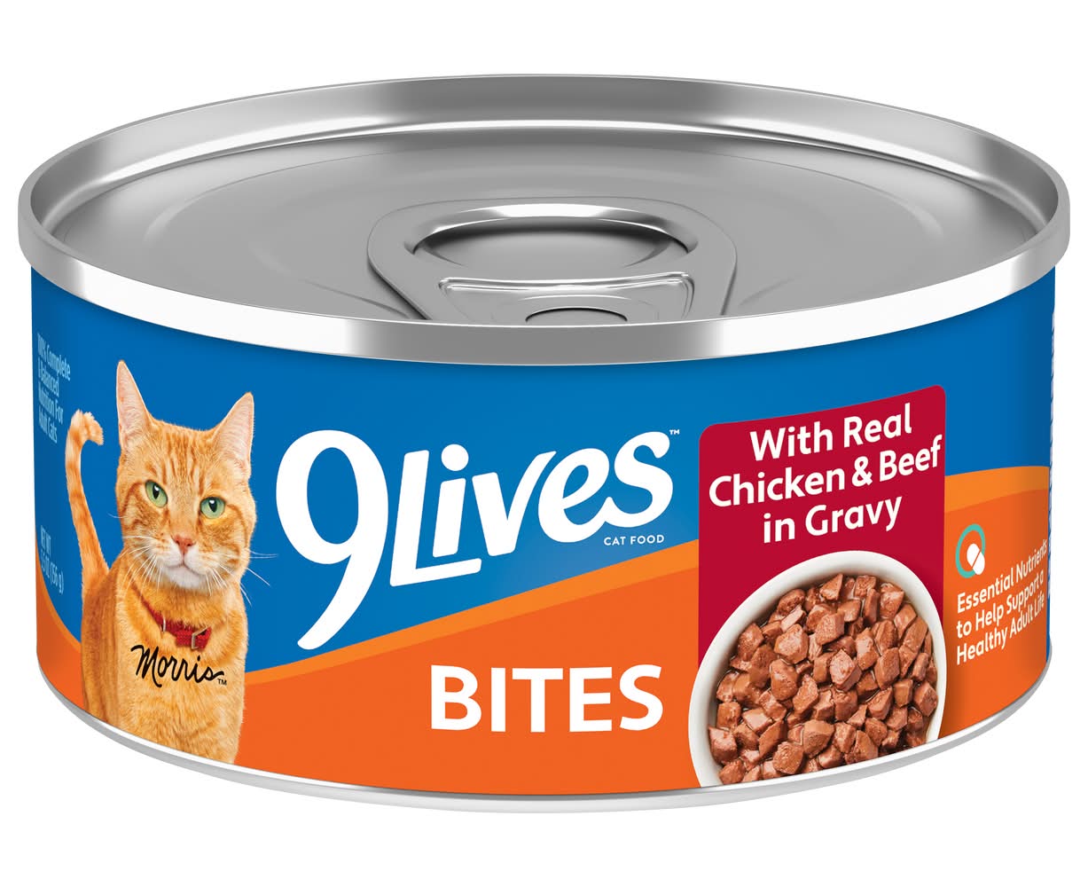 9Lives Hearty Cuts Wet Cat Food, Chicken & Beef (5.5 oz)