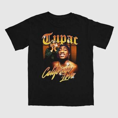 Tupac Short Sleeve Crewneck T-Shirt, Men, XXL, Black