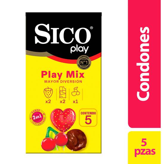 Sico condones play mix sabores (5 piezas)