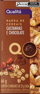 Qualitá · Barra de cereais de castanha e chocolate (66 g)