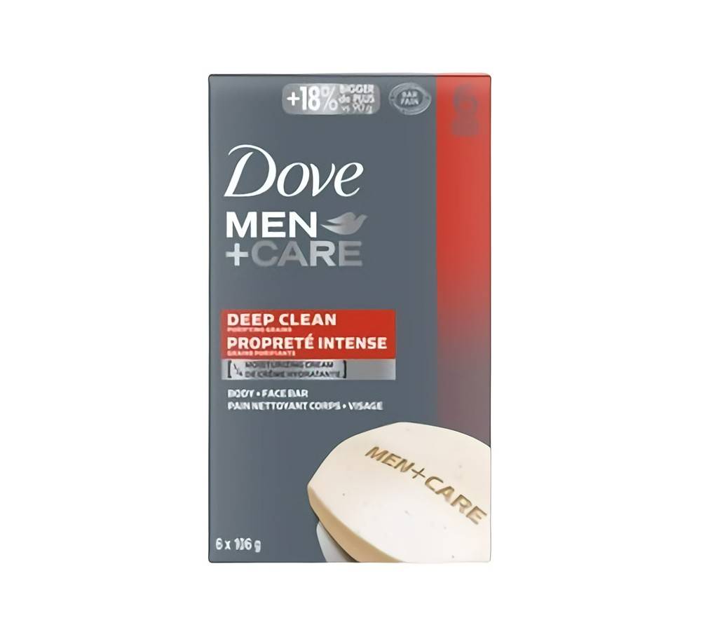 Dove Men Care Deep Clean Body + Face Bar (696 g, 6 ct)