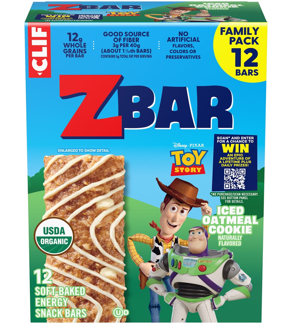 Zbar Soft Baked Energy Snack Bars, Iced Oatmeal Cookie (12 x 1.27 oz)