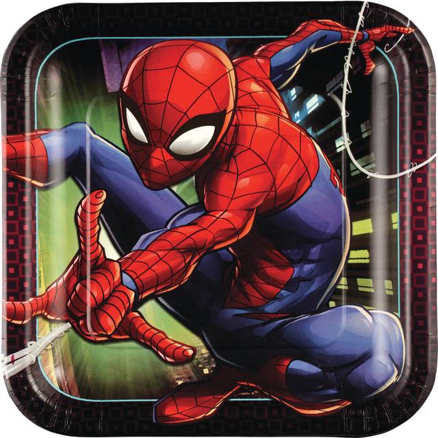 Spider-Man Webbed Wonder Square Plate 9'' 8 ct