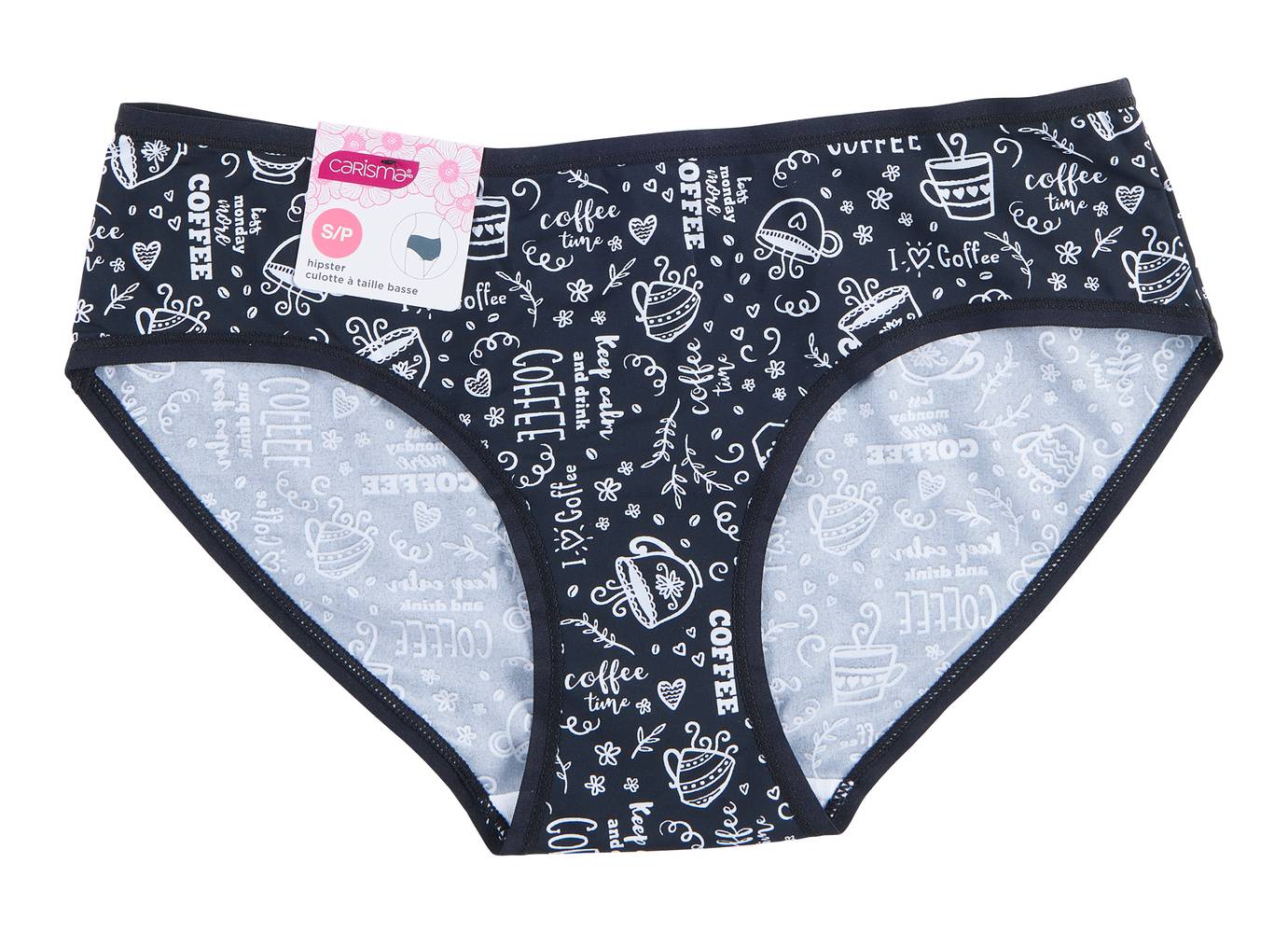 Sous-vêtements micro imprimés à taille basse Carisma pour femmes (M, Anthracite) / Carisma Women's Printed Micro Hipster Underwear (M, Anthracite)