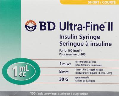 Bd Ultra-Fine Ii Insulin Syringe U-100 1 Ml/Cc (100 units)