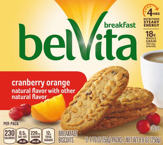 Belvita Breakfast Biscuits (5 ct) (cranberry orange)