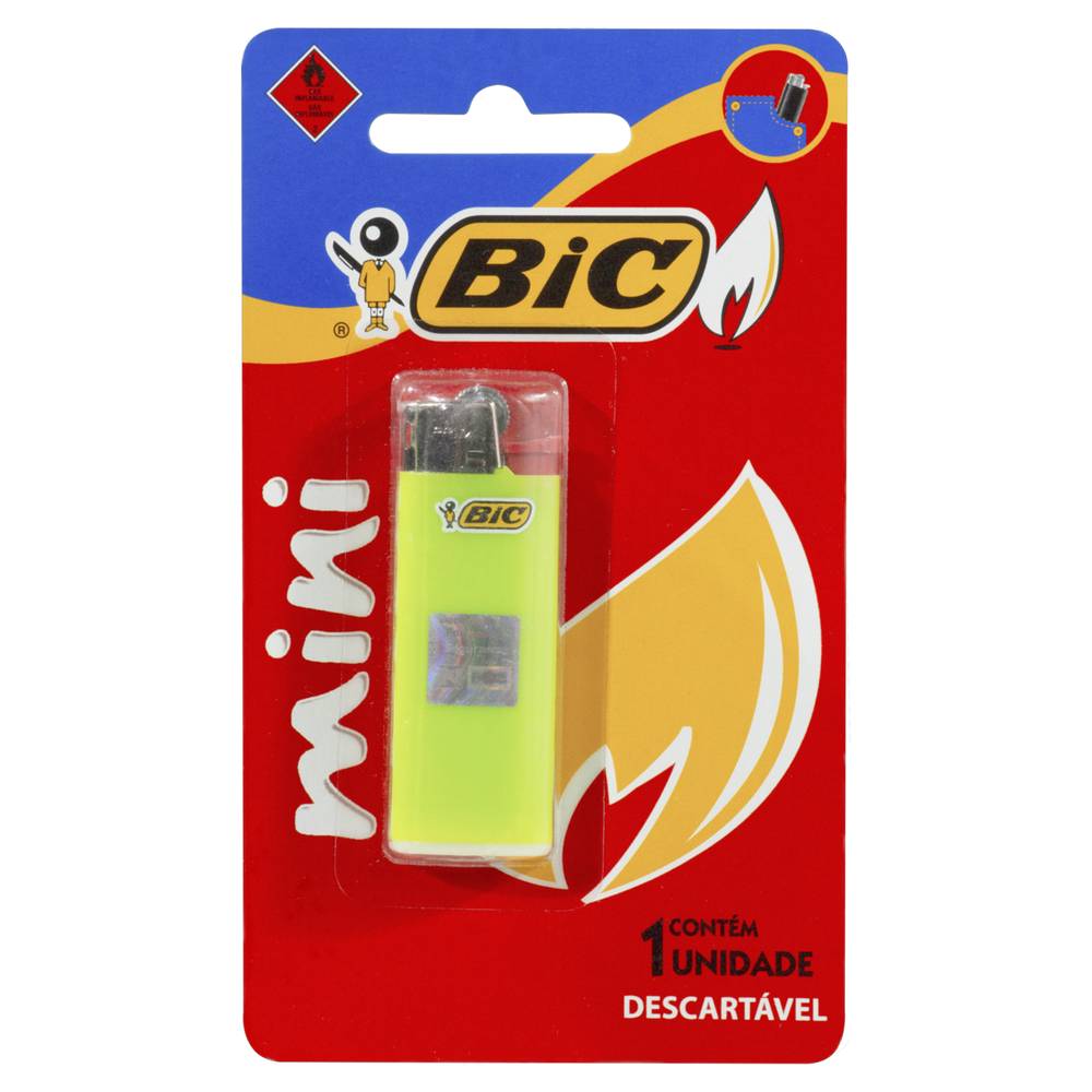 Bic isqueiro descartável amarelo mini j5