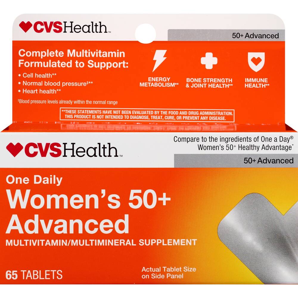 CVS Health Women's 50+ Advanced Multivitamin Tablets, 65 CT