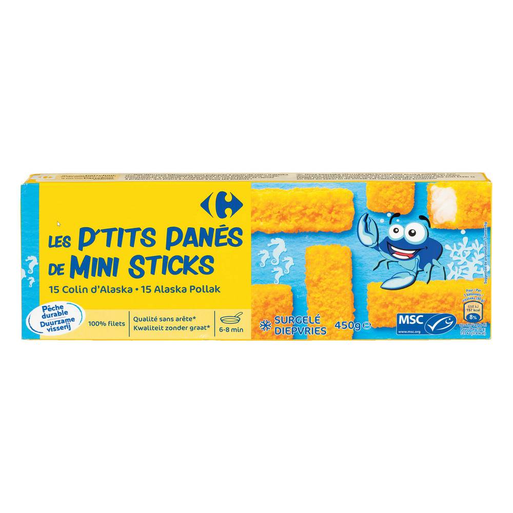 Carrefour Les P''tits Panés Colin d''Alaska 15 x 30 g