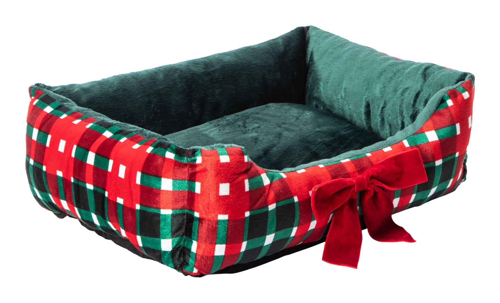Christmas Snow Cool Cuddler Pet Bed Plaid