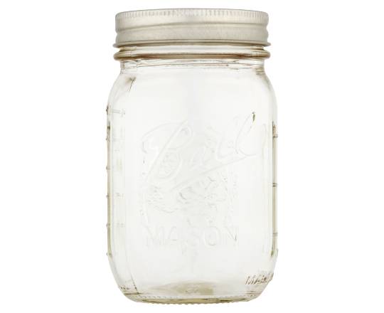 Ball Regular Mouth Pint Glass Mason Jar With Lid and Band (16 oz)